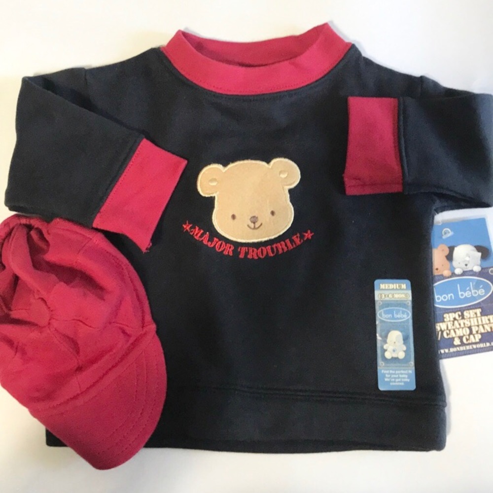 🎡Bon Bebe 2 Piece Set Sweatshirt n Cap